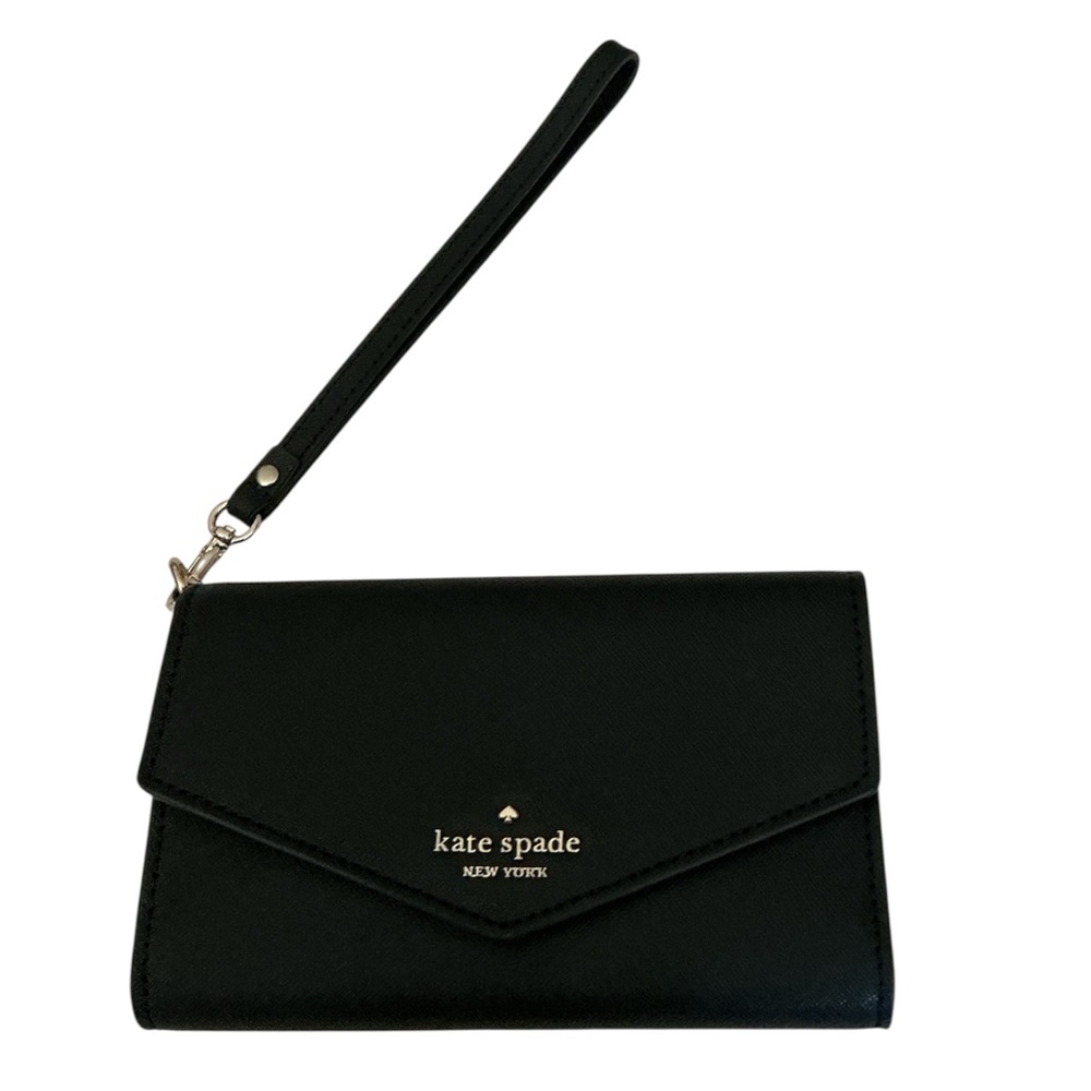 Kate Spade Black Envelope Wristlet New 6x4
